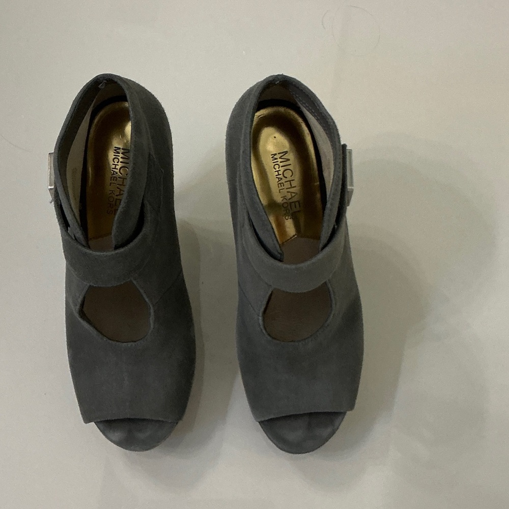 Michael Kors Women's Charcoal Peep-Toe Heels